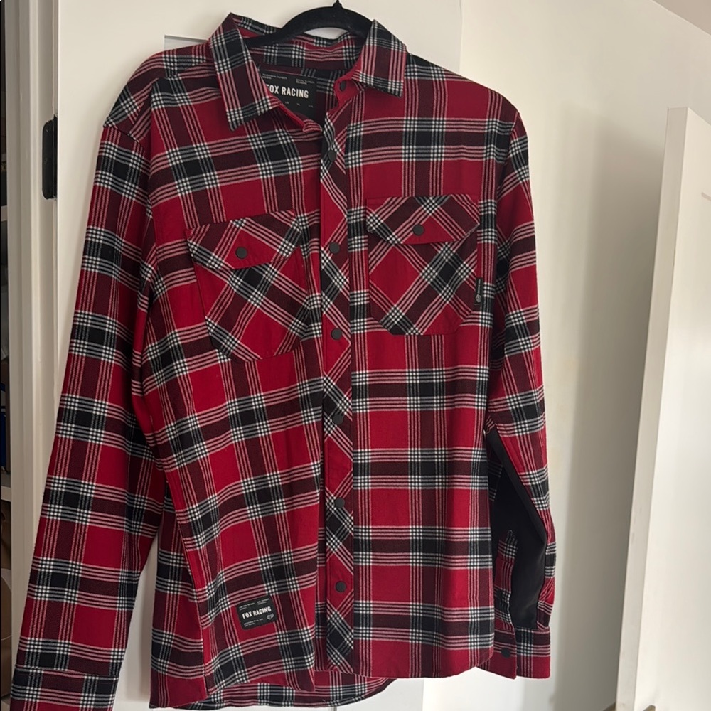 Fox Racing Red and Black Plaid Men's Shirt